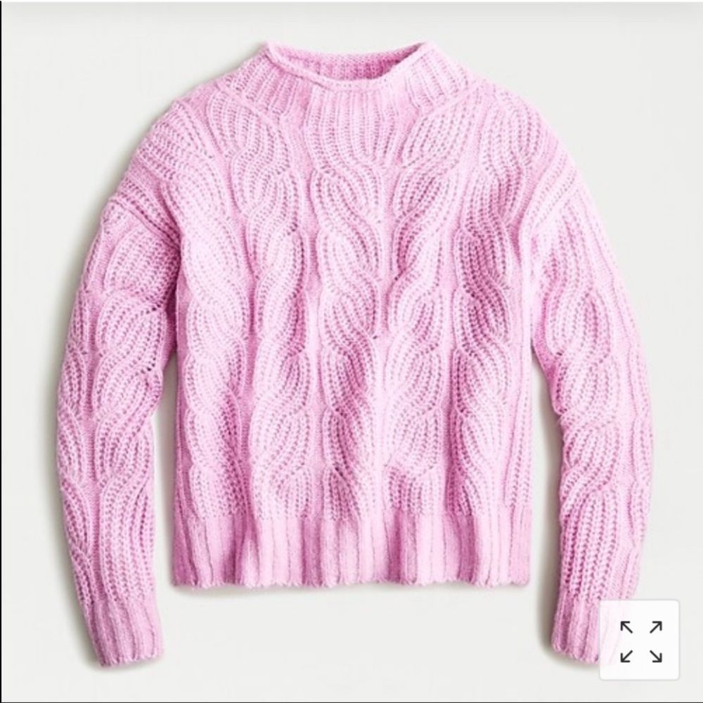 J. Crew pointelle cable sweater. Size M.